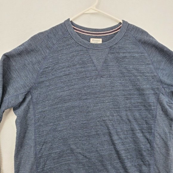 CHAMPION Sweater Men's L/S Crew Neck Tight Knit Pullover Blue Extra Large - Picture 6 of 12
